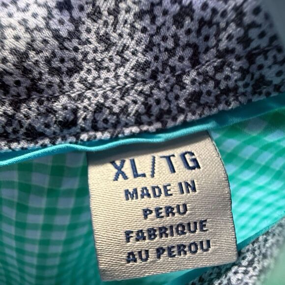 Tommy Bahama Men's XL Teal Gingham Casual Button-Down Shirt Long Sleeve‎ - Picture 5 of 10